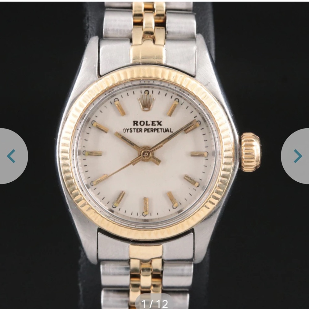Rolex women’s two tone oyster perpetual watch 26mm